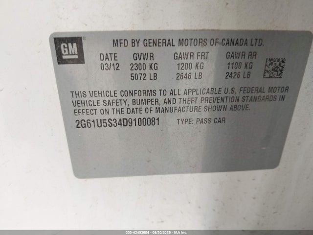 2013 CADILLAC XTS 2G61U5S34D9100081 Photo 8