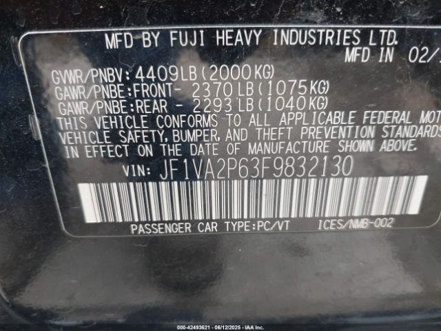 2015 SUBARU WRX STI JF1VA2P63F9832130 Photo 8