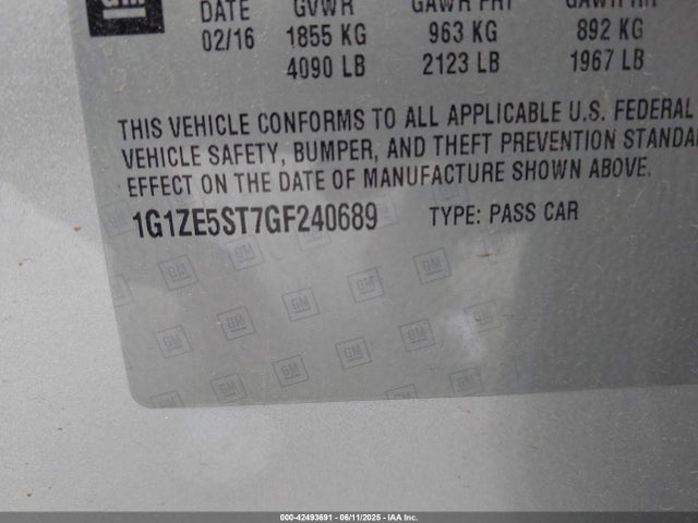 1G1ZE5ST7GF240689 Chevrolet lfv - di: direct injection, vvt, gen1 gmna