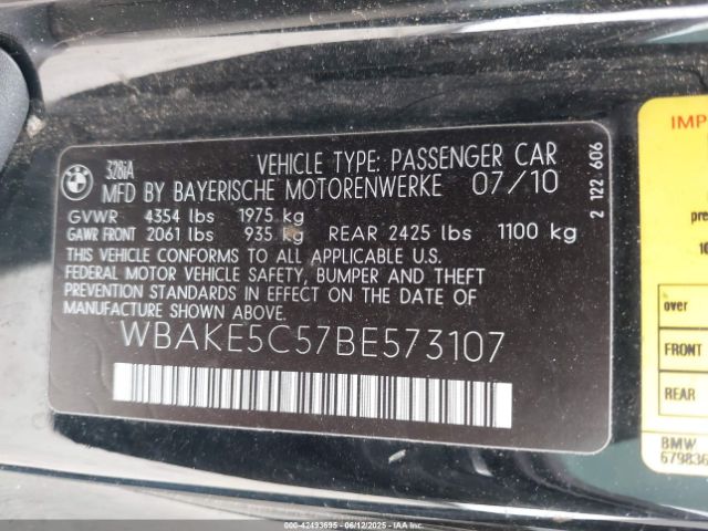 2011 BMW 328I WBAKE5C57BE573107 Photo 8