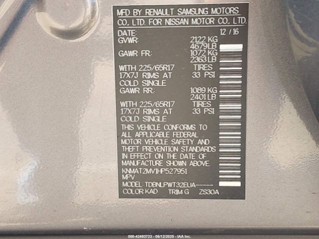 2017 NISSAN ROGUE KNMAT2MV1HP527951 Photo 8