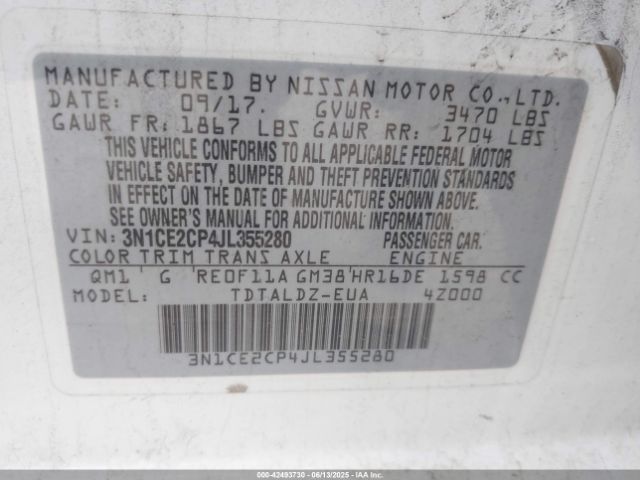 2018 NISSAN VERSA NOTE 3N1CE2CP4JL355280 Photo 8