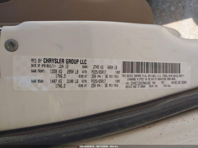 2012 CHRYSLER TOWN & COUNTRY 2C4RC1CGXCR401465 Photo 8