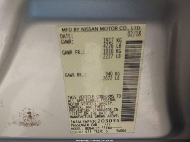 2018 NISSAN ALTIMA 1N4AL3AP4JC203035 Photo 8