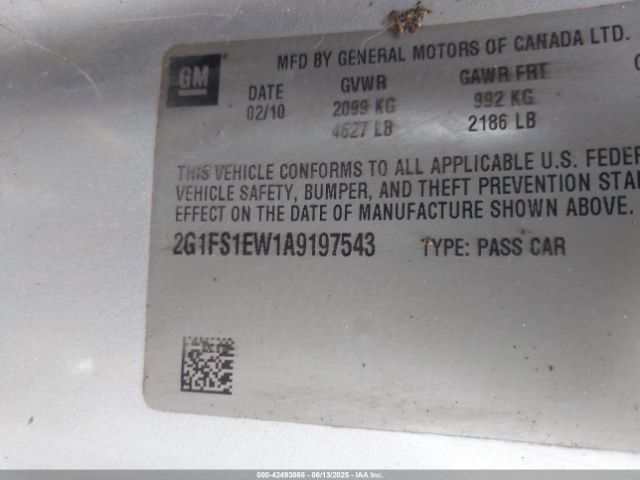 2010 CHEVROLET CAMARO 2G1FS1EW1A9197543 Photo 8