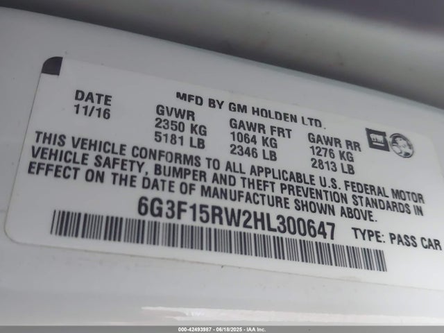 6G3F15RW2HL300647 Chevrolet ls3 - ho: high output, alum