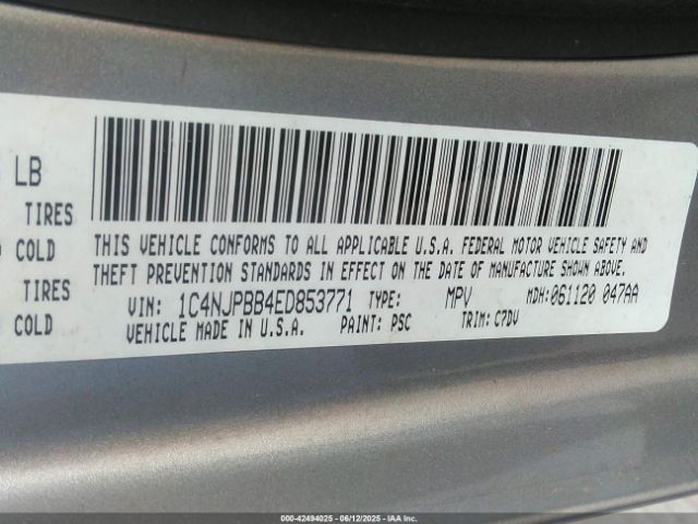 1C4NJPBB4ED853771 Jeep Patriot Sport