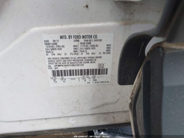 2017 FORD EDGE 2FMPK3K87HBC59135 Photo 8