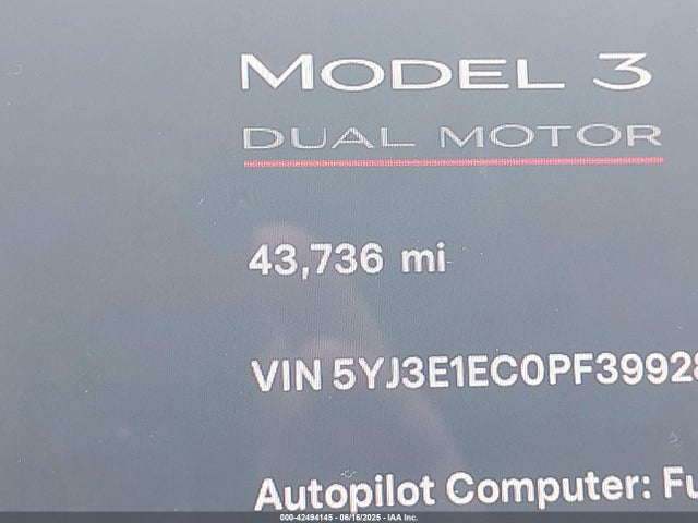 Aukcja sprzedaży 2023 Tesla Model 3 Performance Dual Motor All-wheel Drive, vin: 5YJ3E1EC0PF399284, numer aukcji: 42494145