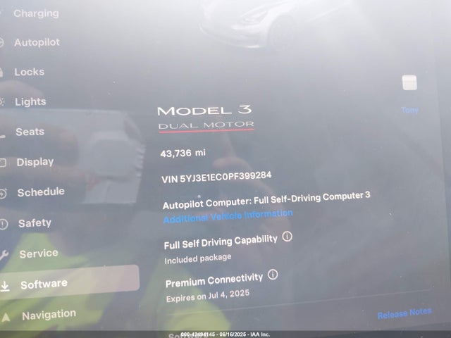Aukcja sprzedaży 2023 Tesla Model 3 Performance Dual Motor All-wheel Drive, vin: 5YJ3E1EC0PF399284, numer aukcji: 42494145