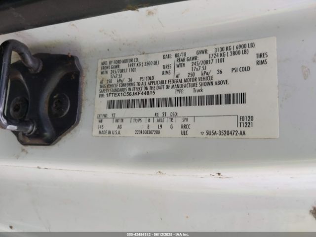 2018 FORD F-150 1FTEX1C56JKF44815 Photo 8