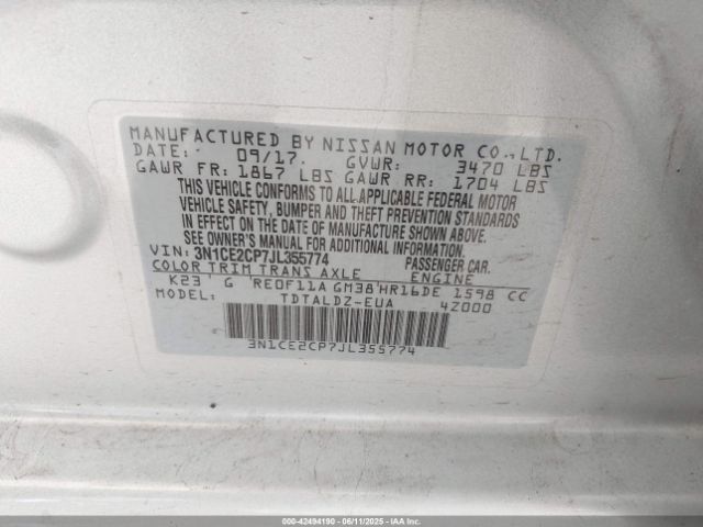 2018 NISSAN VERSA NOTE 3N1CE2CP7JL355774 Photo 8