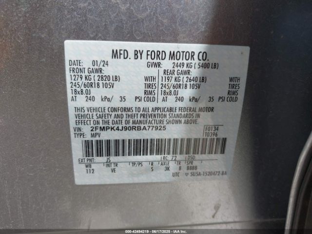 2024 FORD EDGE 2FMPK4J90RBA77925 Photo 8