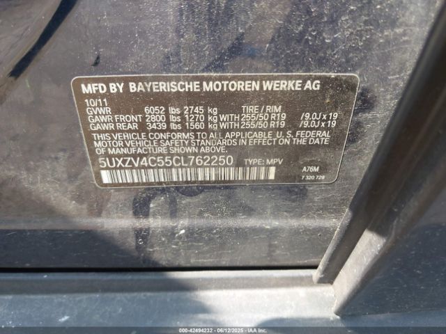 2012 BMW X5 5UXZV4C55CL762250 Photo 8