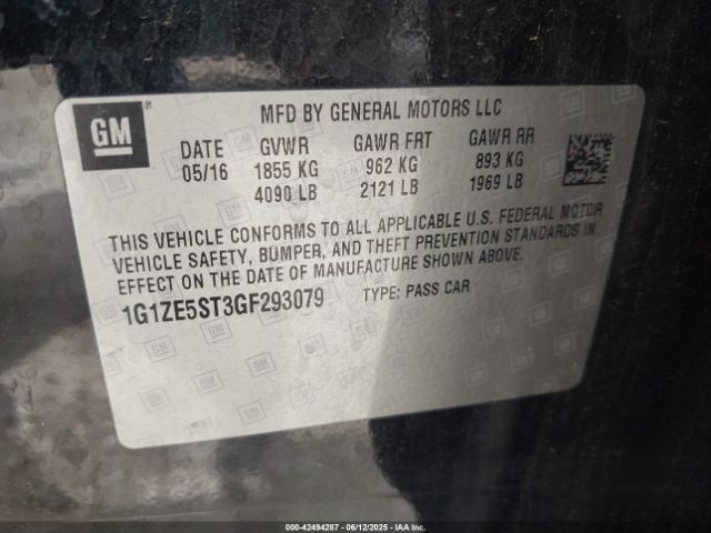 1G1ZE5ST3GF293079 Chevrolet lfv - di: direct injection, vvt, gen1 gmna