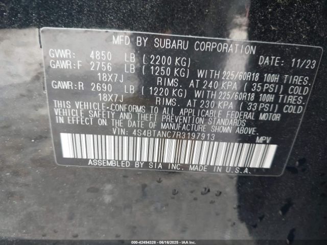 2024 SUBARU OUTBACK 4S4BTANC7R3197913 Photo 8
