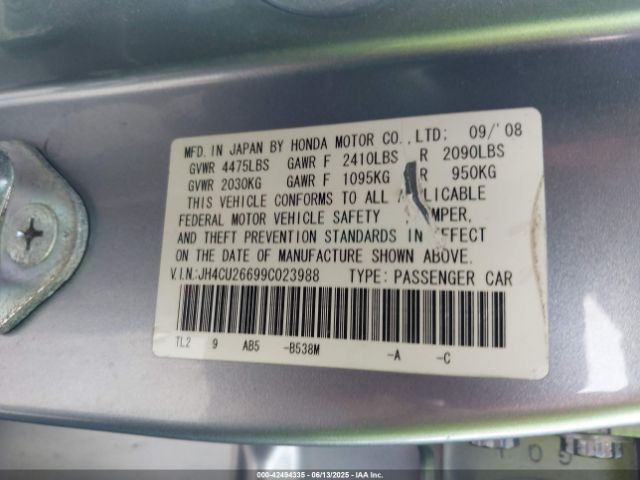 2009 ACURA TSX JH4CU26699C023988 Photo 8