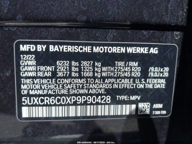 2023 BMW X5 5UXCR6C0XP9P90428 Photo 8
