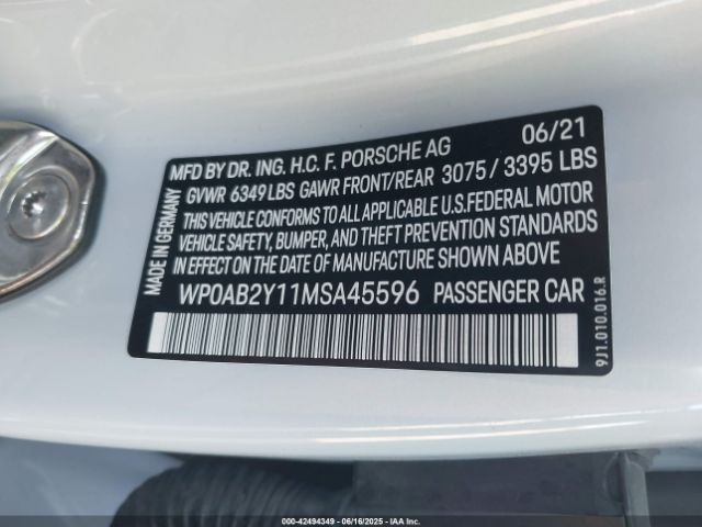 2021 PORSCHE TAYCAN WP0AB2Y11MSA45596 Photo 8