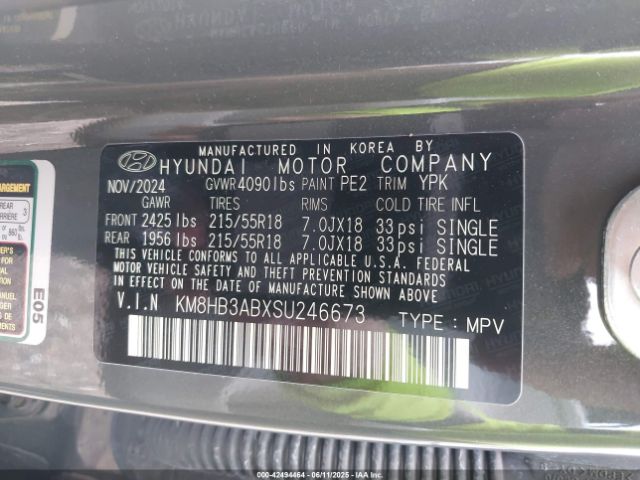 KM8HB3ABXSU246673 Hyundai Kona Sel