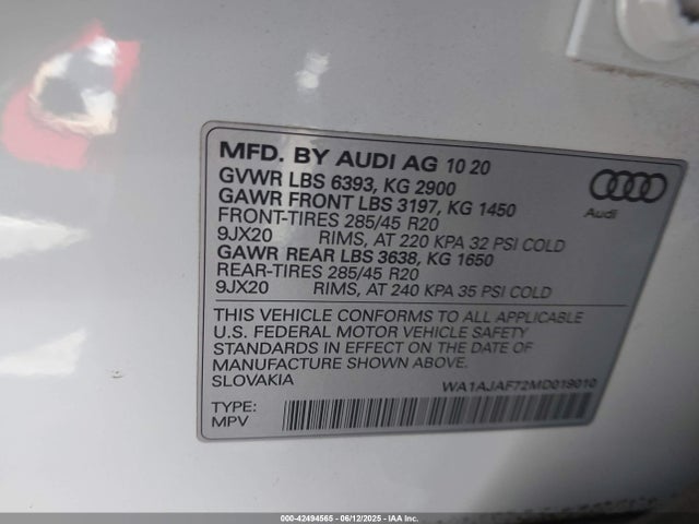 WA1AJAF72MD019010 Audi 45 tfsi (2.0t)
