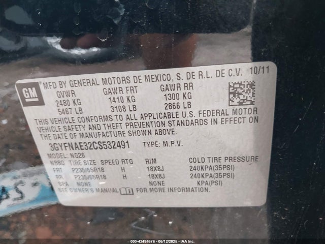 2012 CADILLAC SRX 3GYFNAE32CS532491 Photo 8