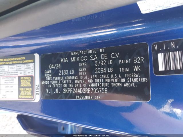 3KPF24AD3RE795756 KIA Forte Lxs