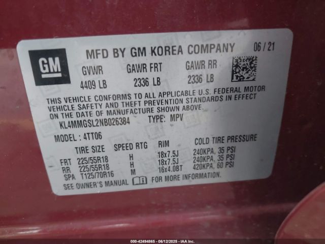 2022 BUICK ENCORE GX KL4MMGSL2NB026384 Photo 8