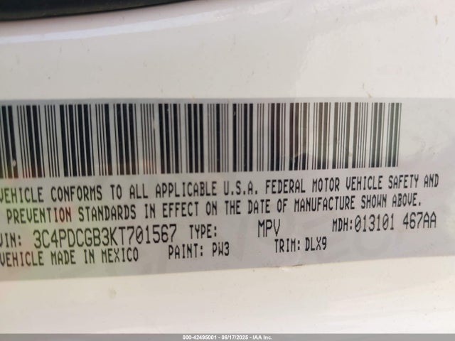 3C4PDCGB3KT701567 Dodge Journey