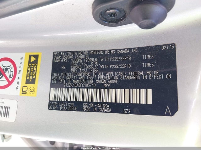 Lexus 2gr-fe 2015 2T2ZK1BA0FC185710 Image 9