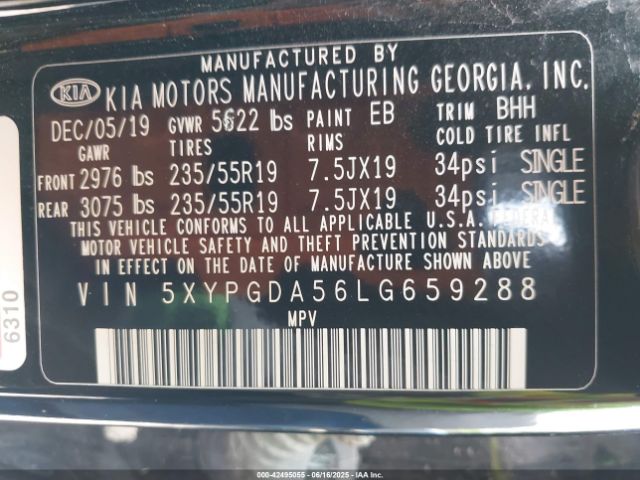 2020 KIA SORENTO 5XYPGDA56LG659288 Photo 8