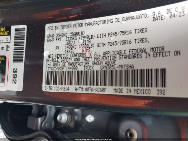 3TYCZ5AN5PT144908 Toyota Tacoma Sr V6