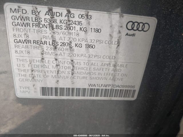 2013 AUDI Q5 WA1LFAFP7DA099996 Photo 8