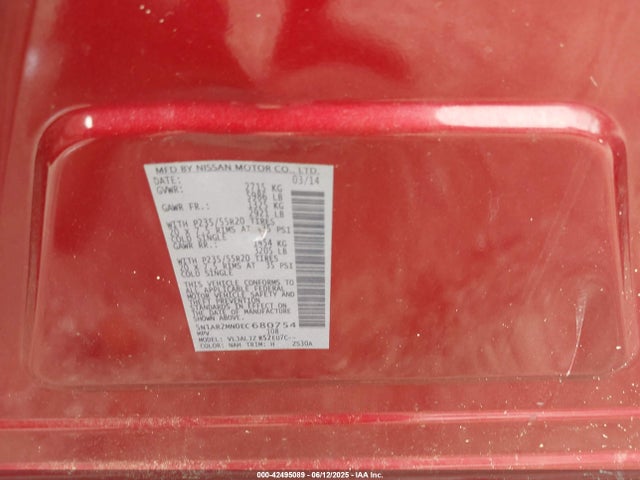 Nissan 2014 2014 5N1AR2MN0EC680754 Image 9