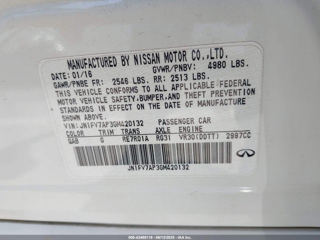 Infiniti 2016 2016 JN1FV7AP3GM420132 Image 9