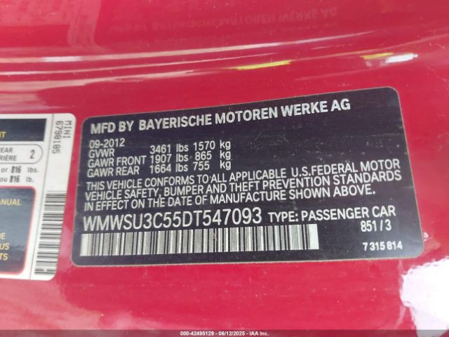 2013 MINI HARDTOP WMWSU3C55DT547093 Photo 8