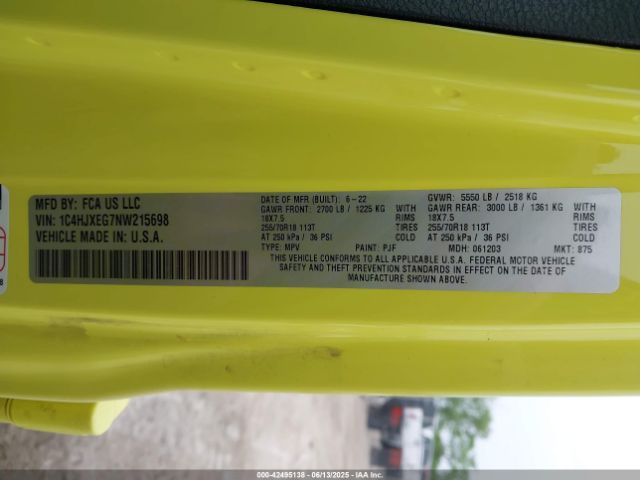 2022 JEEP WRANGLER UNLIMITED 1C4HJXEG7NW215698 Photo 8