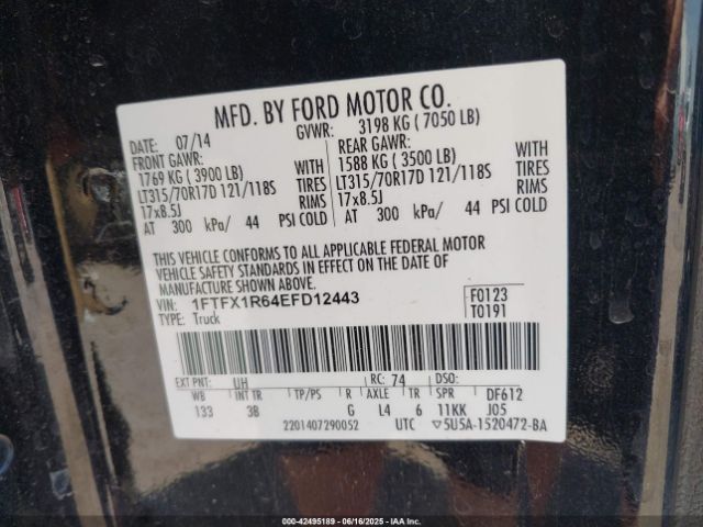 1FTFX1R64EFD12443 Ford 2014
