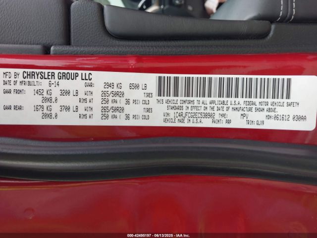 2014 JEEP GRAND CHEROKEE 1C4RJFCG2EC538902 Photo 8