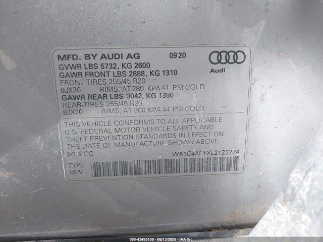 2020 AUDI SQ5 WA1C4AFYXL2122274 Photo 8