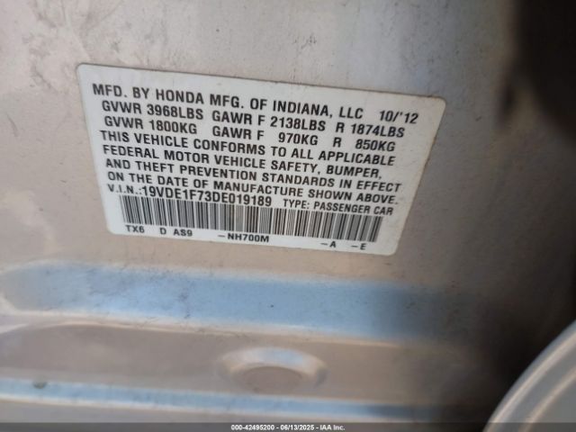 2013 ACURA ILX 19VDE1F73DE019189 Photo 8