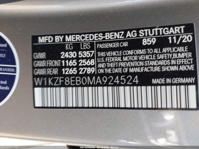 Mercedes-Benz m264 2021 W1KZF8EB0MA924524 Image 9