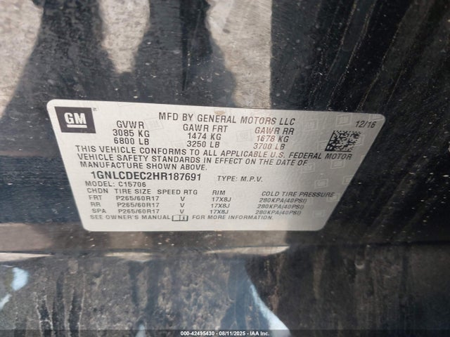 Chevrolet l83 - sidi: spark ignited direct injection, vvt: variable valve timing, afm, e85 max, alum 2017 1GNLCDEC2HR187691 Image 25