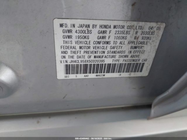 2005 ACURA TSX JH4CL958X5C020395 Photo 8