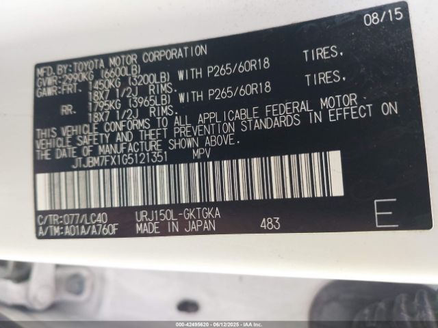 2016 LEXUS GX 460 JTJBM7FX1G5121351 Photo 8