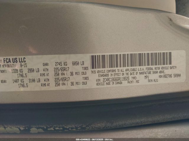 2016 CHRYSLER TOWN & COUNTRY 2C4RC1BG6GR119525 Photo 8