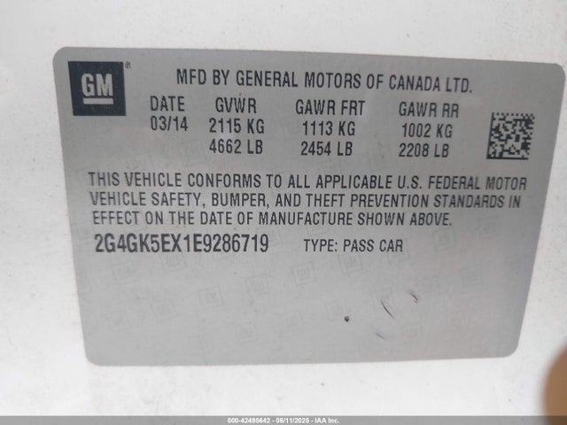 2G4GK5EX1E9286719 Buick Regal Turbo