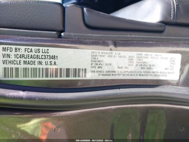 2020 JEEP GRAND CHEROKEE 1C4RJEAG8LC373481 Photo 8