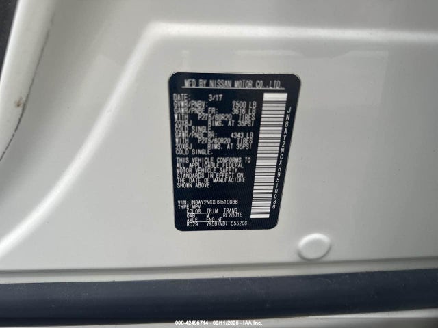 JN8AY2NCXH9510086 Nissan Armada Sv/sl/platinum
