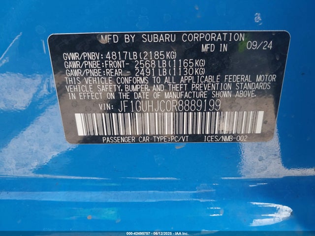 JF1GUHJC0R8889199 Subaru na